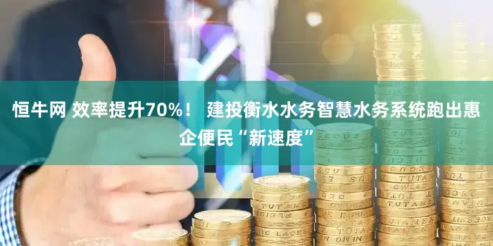 恒牛网 效率提升70%！ 建投衡水水务智慧水务系统跑出惠企便民“新速度”